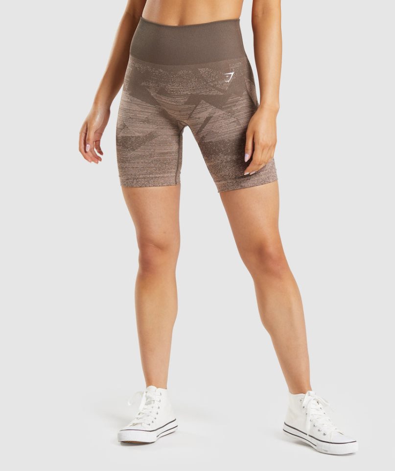 Women\'s Gymshark Adapt Ombre Seamless Shorts Brown | NZ 7XVDZG